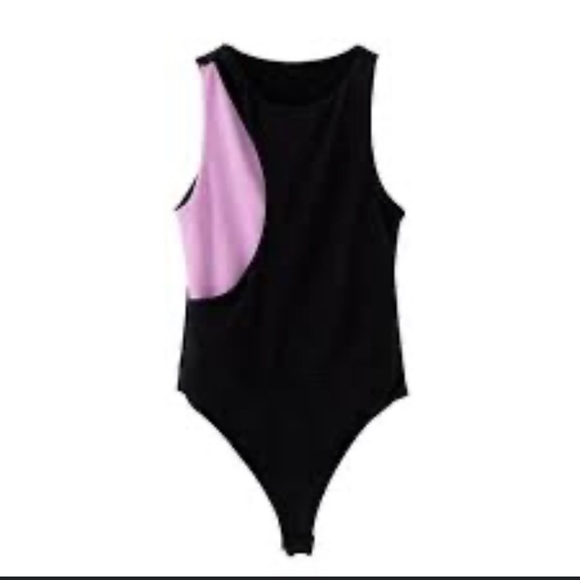 Zara Tops Zara Lilac Colorblock Bodysuit Poshmark